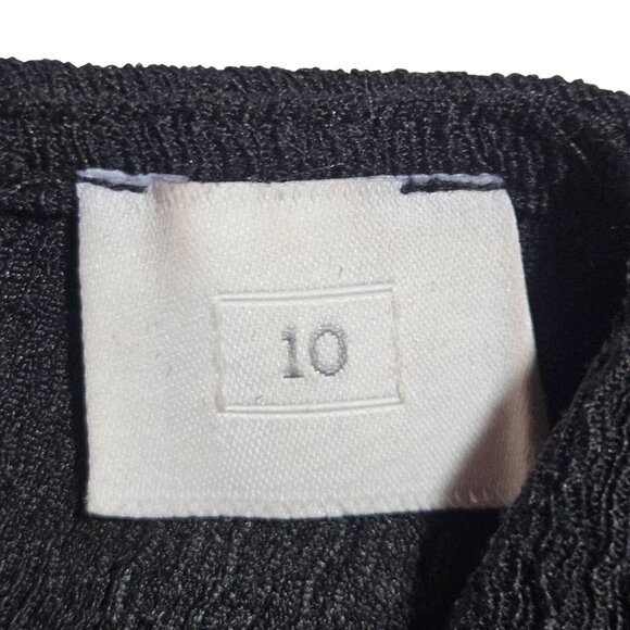 Anthropologie Black Textured Bell Sleeve Jumpsuit - Picture 4 of 14